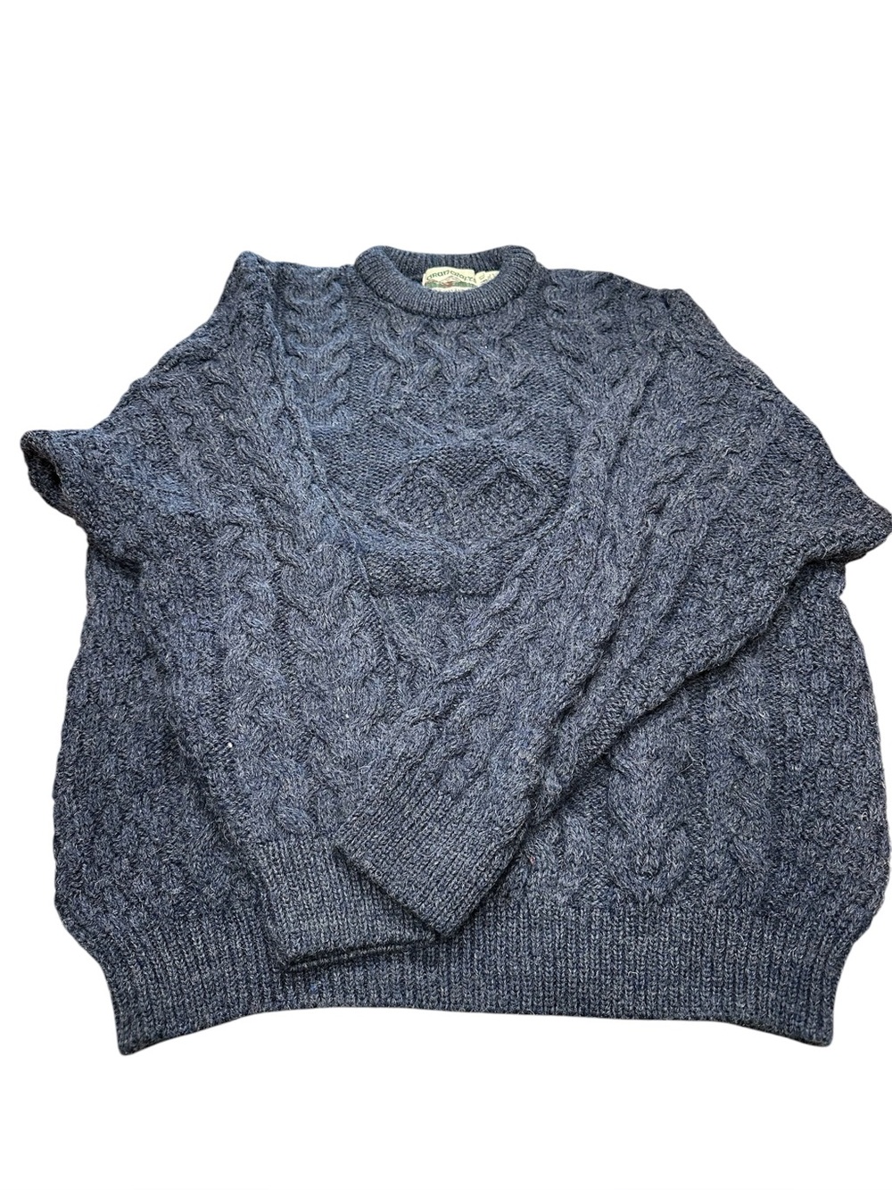 Aran Crafts from Ireland Navy Blue 100% Wool Sweater